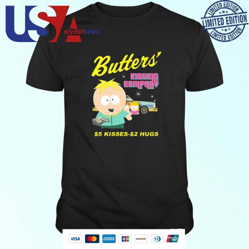 South Park Butters Kissing Company $5 Kisses $2 Hugs T-shirt