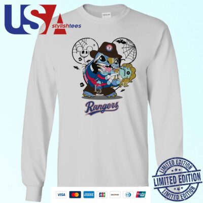 Texas Rangers Stitch Freddy Krueger Halloween Sweater