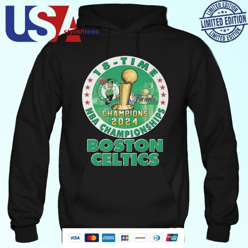 Official Boston Celtics 2024 NBA Championship Champions 18-Time Logo Hoodie