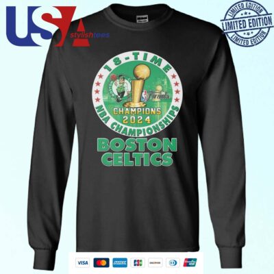 Official Boston Celtics 2024 NBA Championship Champions 18-Time Logo Sweater