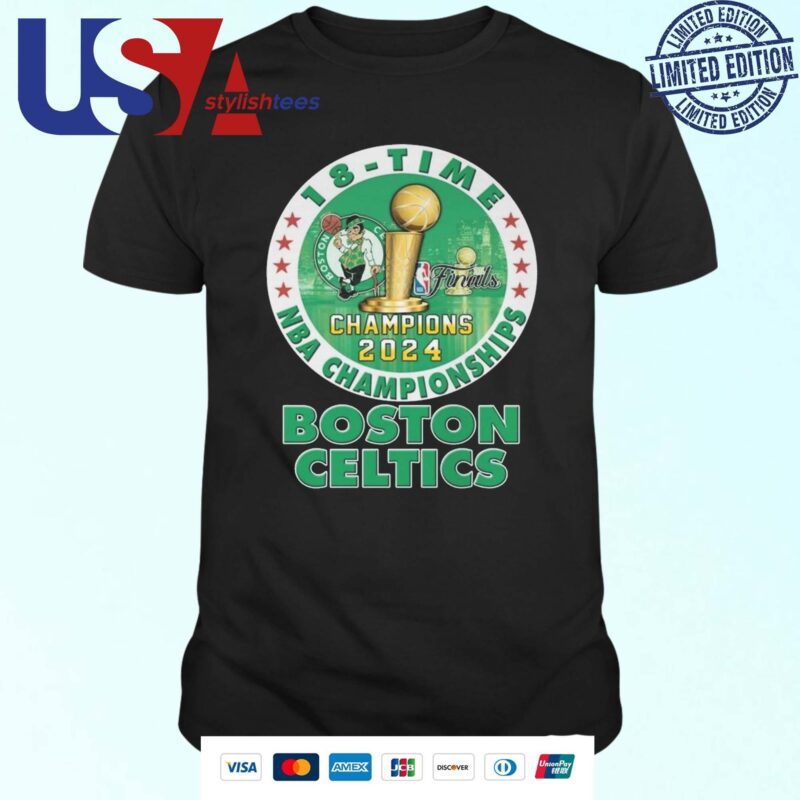 Official Boston Celtics 2024 NBA Championship Champions 18-Time Logo T-shirt