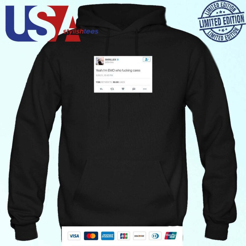 Skrillex Yeah I'm Emo Who Fucking Cares Hoodie