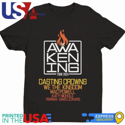 The Awakening Tour 2024 Casting Crowns We The Kingdom Mac Powell Katy Nichole Terrain David Leonard Shirt