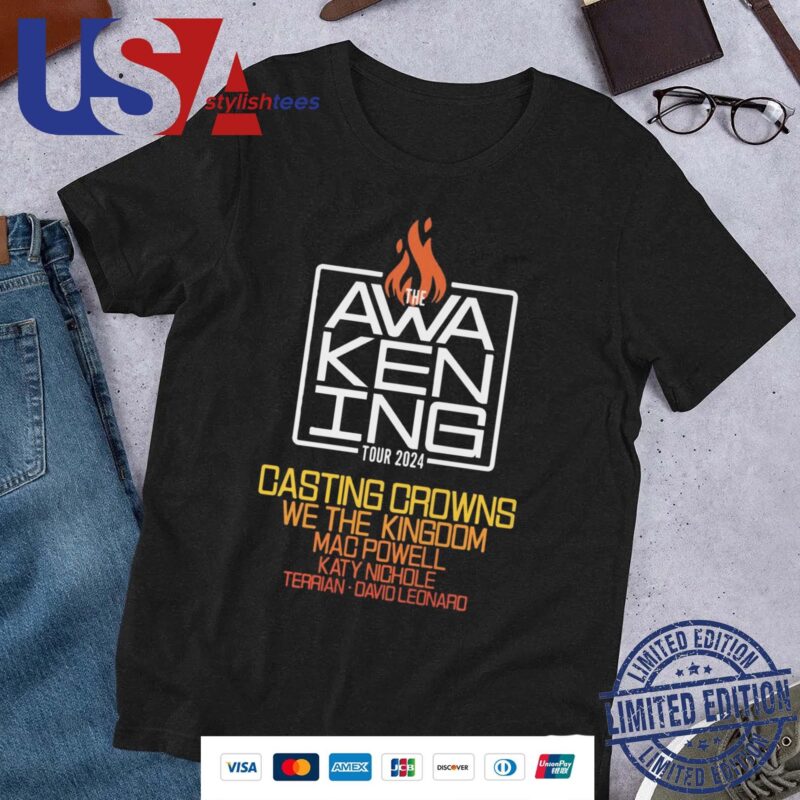 The Awakening Tour 2024 Casting Crowns We The Kingdom Mac Powell Katy Nichole Terrain David Leonard Shirt