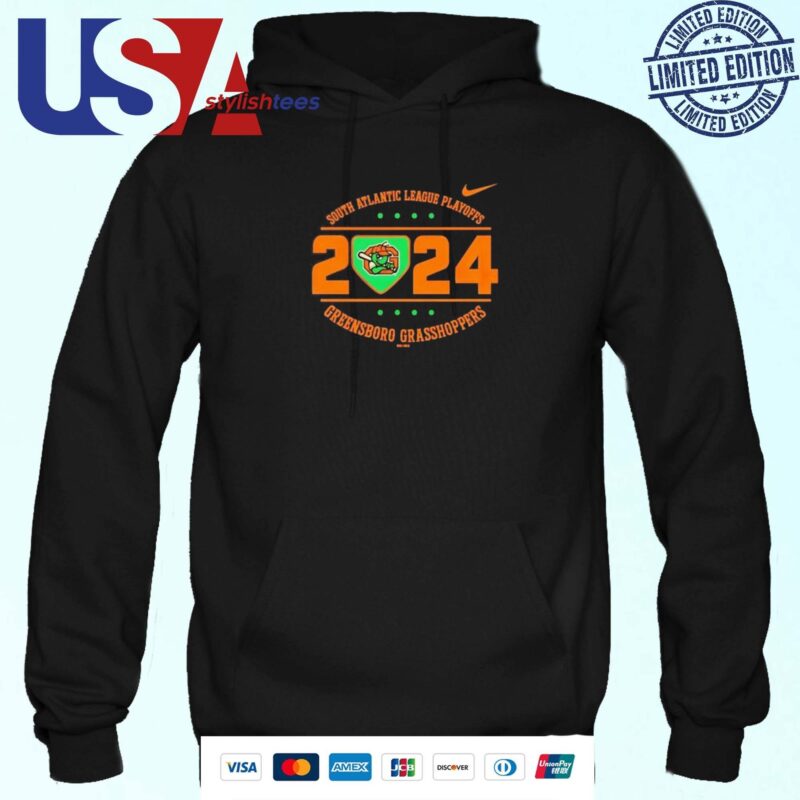 South Atlantic League Playoffs 2024 Greensboro Grasshoppers MILB Hoodie