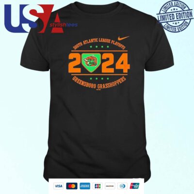 South Atlantic League Playoffs 2024 Greensboro Grasshoppers MILB T-shirt