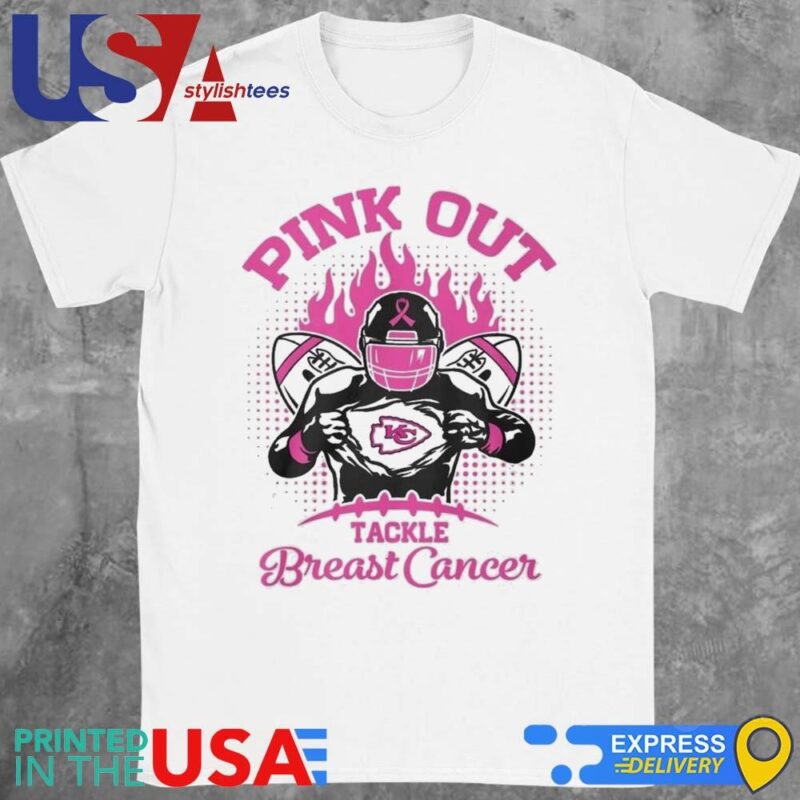 Kansas City Chiefs Football Pink Out Tackle Breast Cancer Shirt