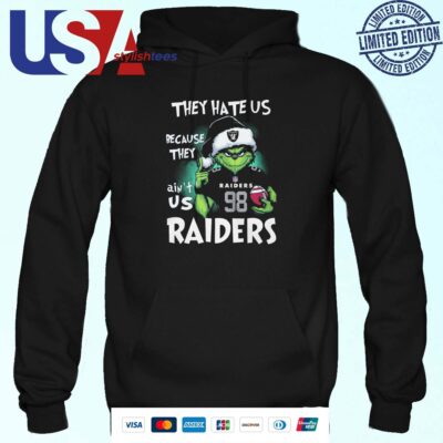 The Grinch They Hate Us Because Ain't Us Las Vegas Raiders 2024 Hoodie