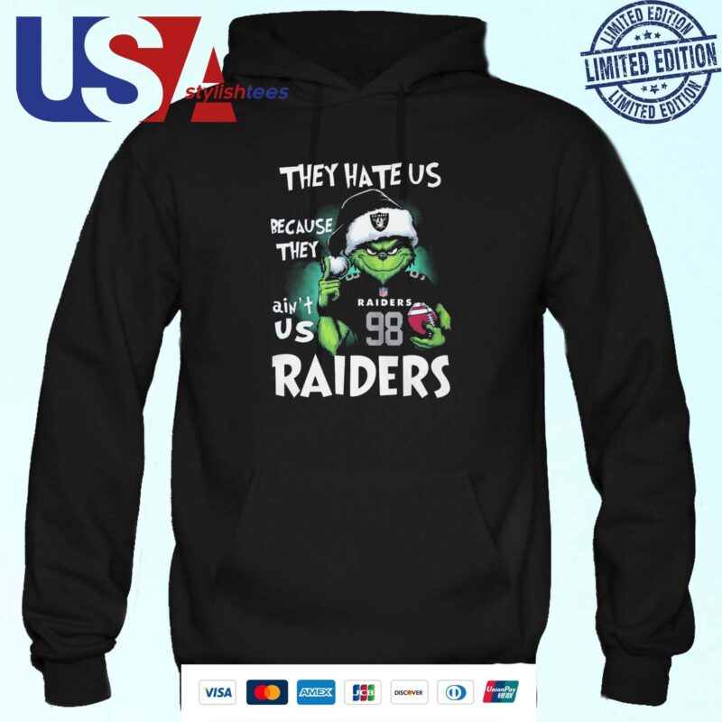The Grinch They Hate Us Because Ain't Us Las Vegas Raiders 2024 Hoodie