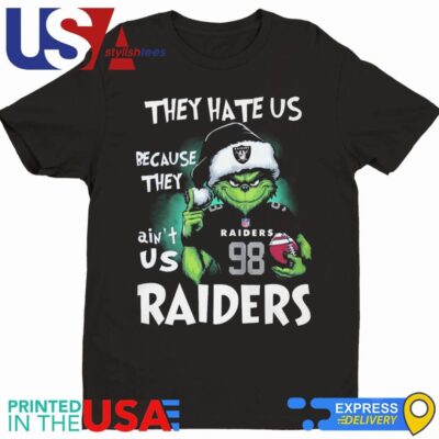 The Grinch They Hate Us Because Ain't Us Las Vegas Raiders 2024 Shirt