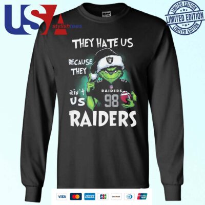 The Grinch They Hate Us Because Ain't Us Las Vegas Raiders 2024 Sweater
