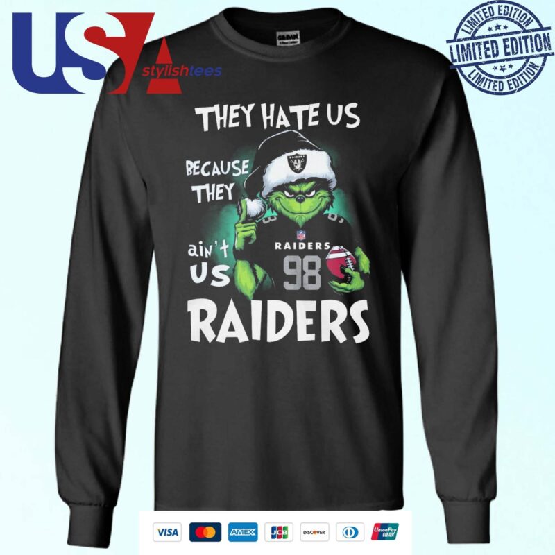 The Grinch They Hate Us Because Ain't Us Las Vegas Raiders 2024 Sweater