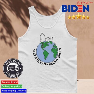 Snoopy Keep It Clean Keep It Green Earth Day Tank Top