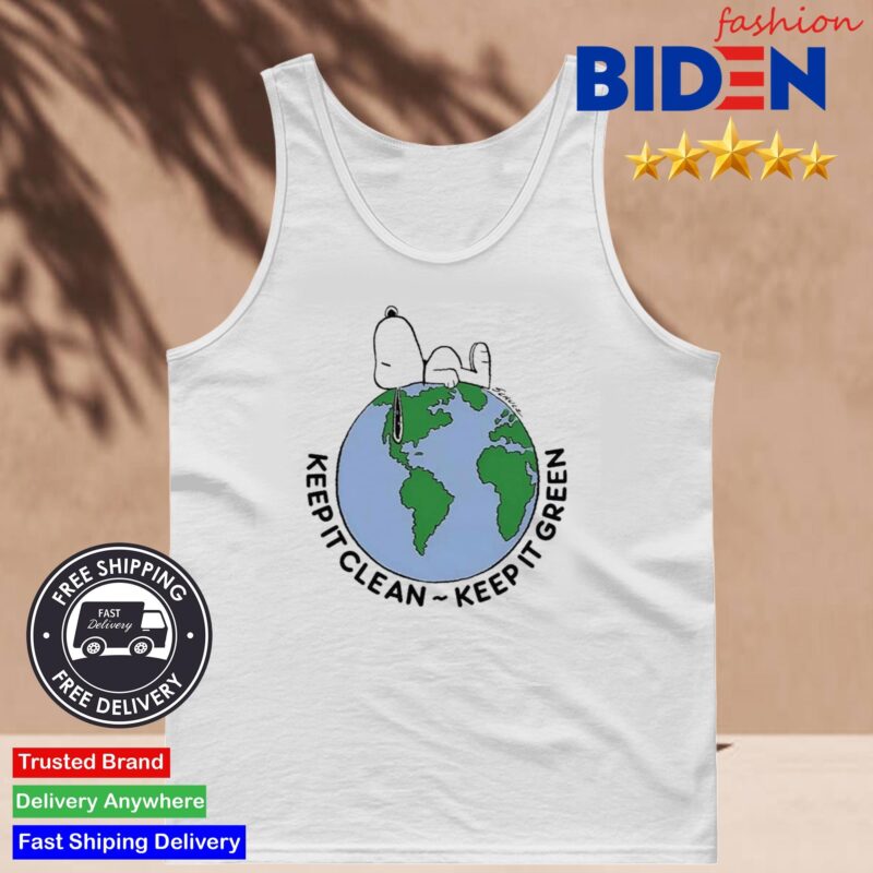Snoopy Keep It Clean Keep It Green Earth Day Tank Top