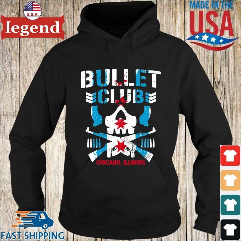 Chicago flag bullet club Chicago Illinois Hoodie den-min