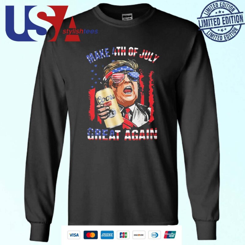 Trump Coors Banquet Make 4th Of July Great Again American Flag Sweater