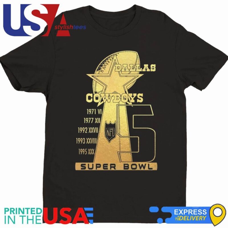 Dallas Cowboys Super Bowl Champions For 5 Times Shirt