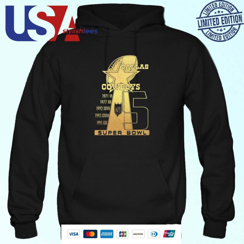 Dallas Cowboys Super Bowl Champions For 5 Times Hoodie