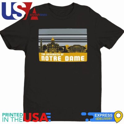 Notre Dame Fighting Irish Striped Campus Skyline Shirt