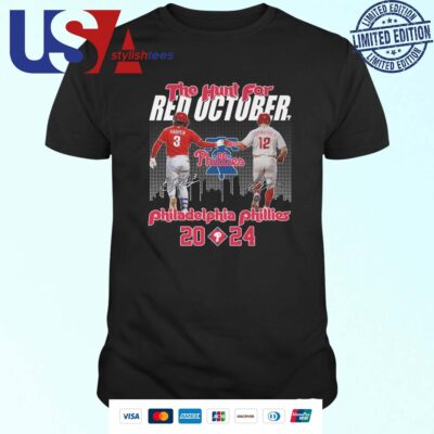 Philadelphia Phillies The Hunt For Red October 2024 Baseball League Signatures T-shirt