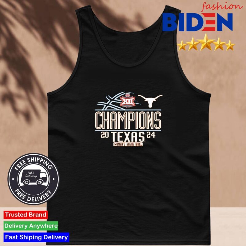 Texas Longhorns 2024 Big 12 Women's Basketball Conference Tournament Champions Tank Top Den