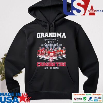 Official Alabama Crimson Tide Grandma Only Yell When Her Crimson Tide Are Playing Signatures hoodie