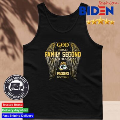 NFL Green Bay Packers Angels Wings God First Family Second Then Chiefs Football Tank Top