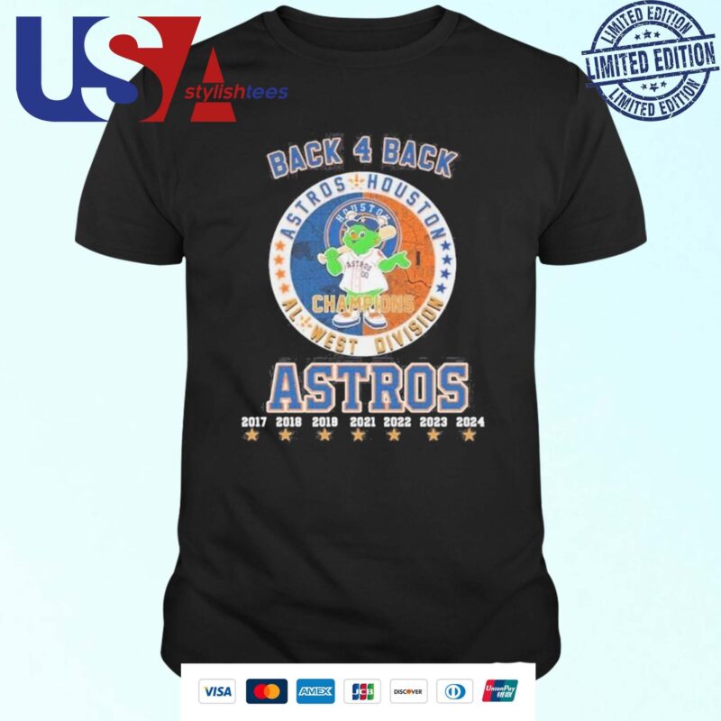 Orbit Mascot Back 4 Back AL West Division Champions Houston Astros T-shirt