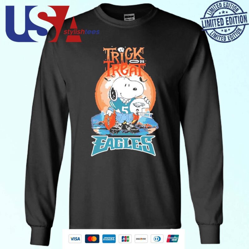 Trick Treat Snoopy Teams Philadelphia Eagles Halloween Sweater