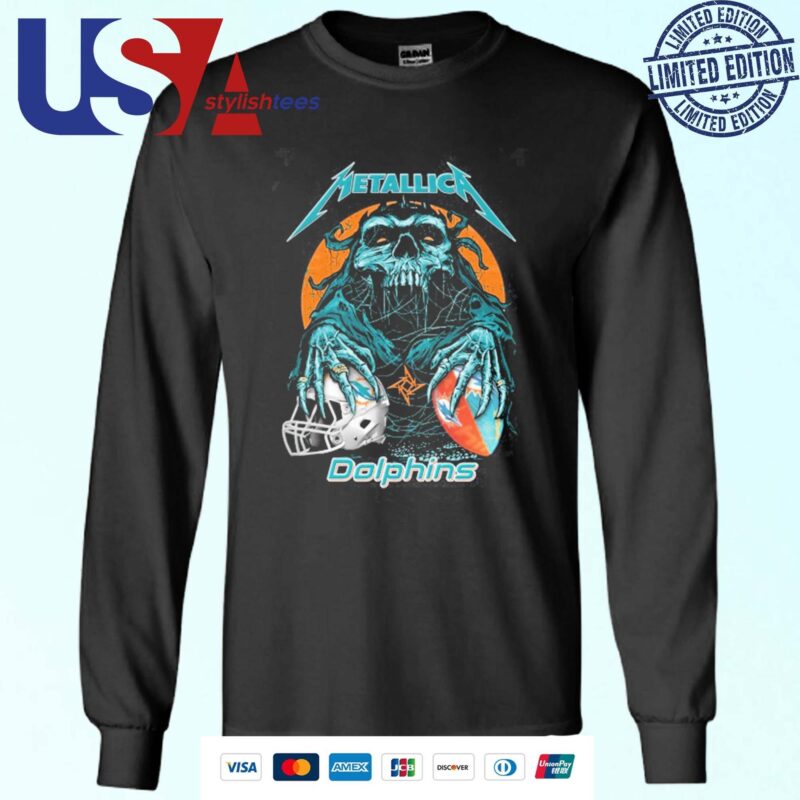 Skull Metallica Miami Dolphins 2024 Sweater