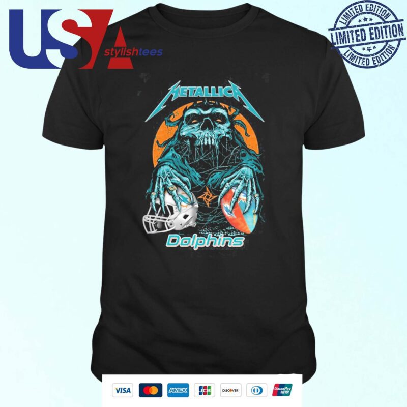 Skull Metallica Miami Dolphins 2024 T-shirt