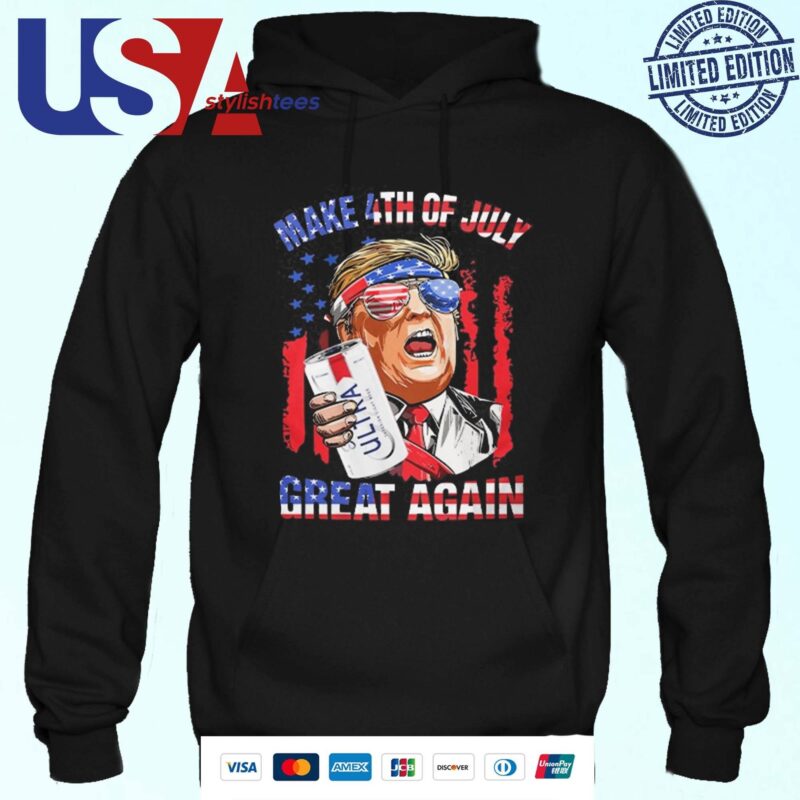 Trump Michelob Ultra Make 4th Of July Great Again American Flag Hoodie