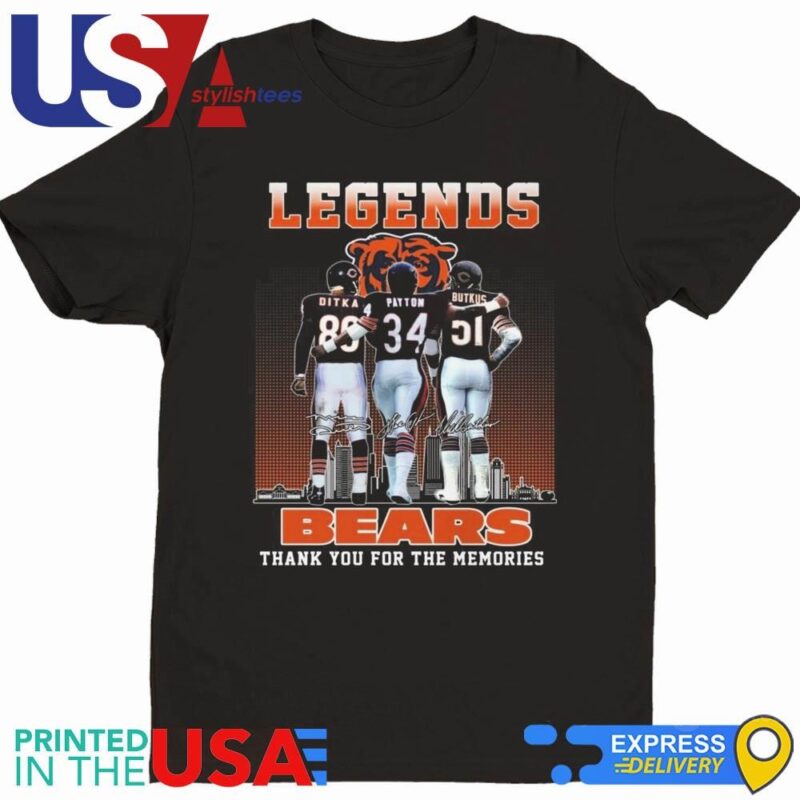 Chicago Bears Legends Thank You Walter Payton Dick Butkus Mike Ditka Signatures Shirt