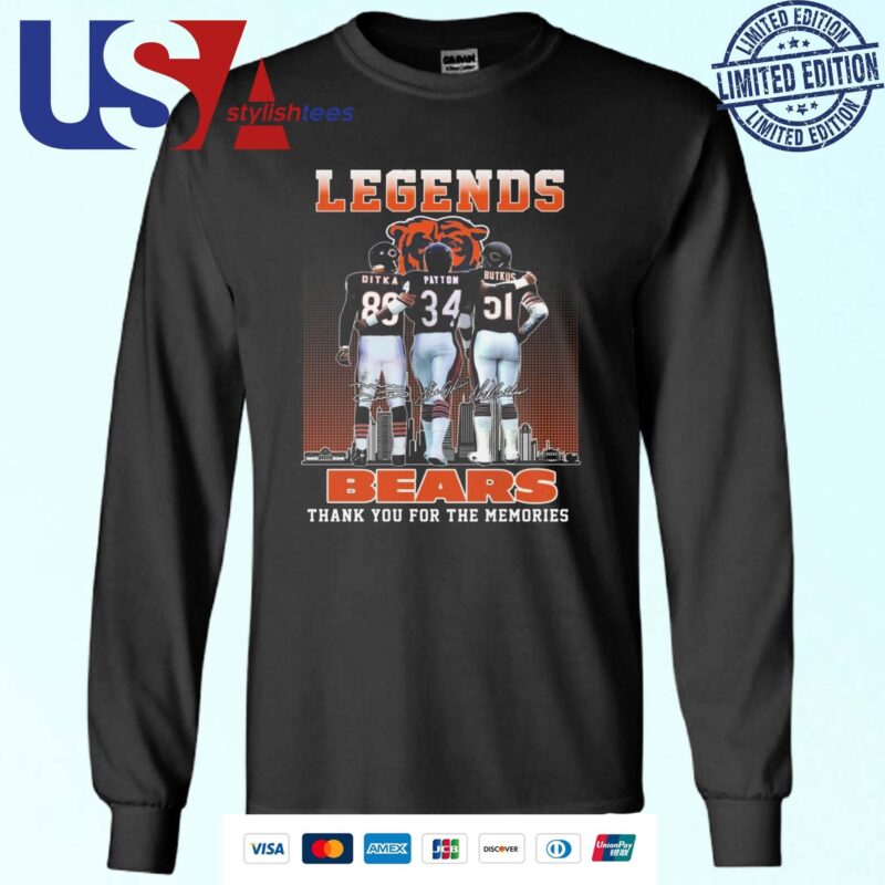 Chicago Bears Legends Thank You Walter Payton Dick Butkus Mike Ditka Signatures Sweater