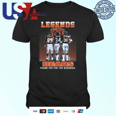 Chicago Bears Legends Thank You Walter Payton Dick Butkus Mike Ditka Signatures T-shirt