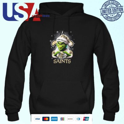 The Santa Grinch Love New Orleans Saints NFL Merry Christmas 2024 Hoodie