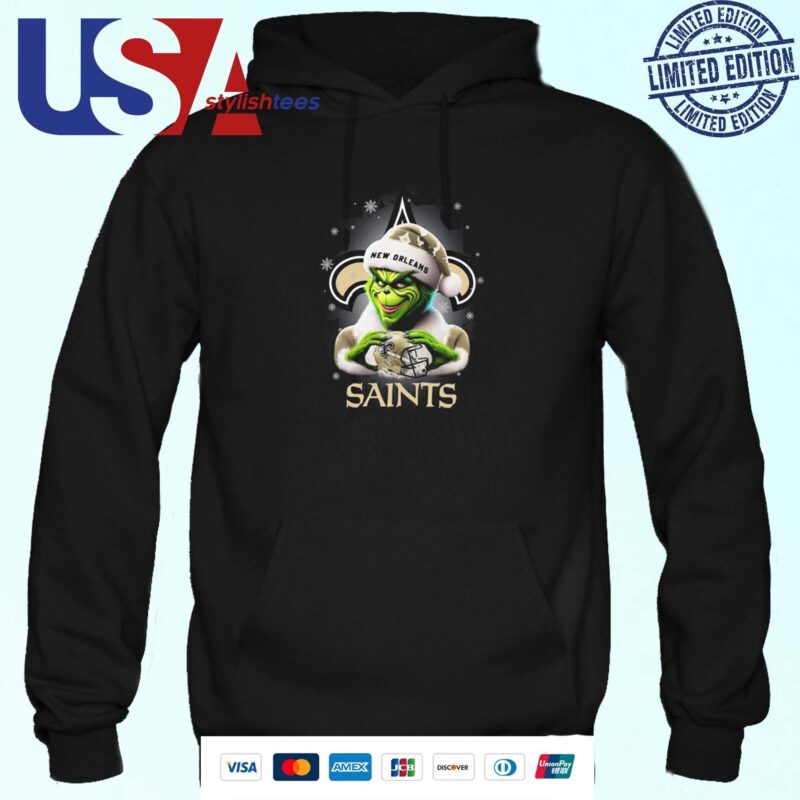 The Santa Grinch Love New Orleans Saints NFL Merry Christmas 2024 Hoodie