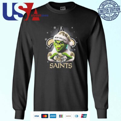 The Santa Grinch Love New Orleans Saints NFL Merry Christmas 2024 Sweater