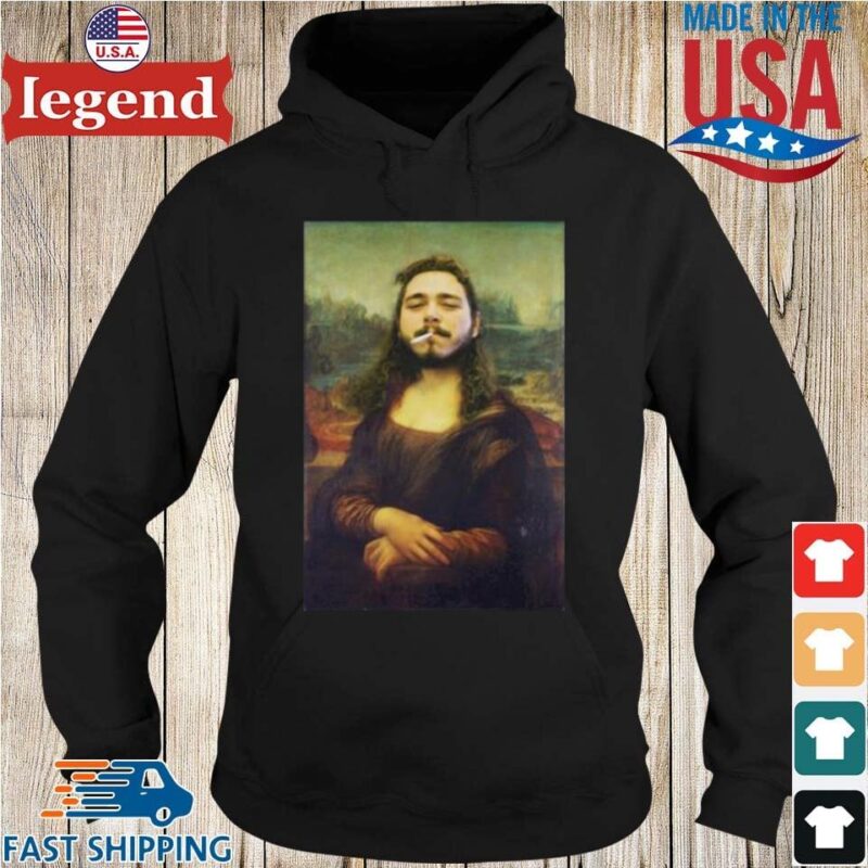 Post Malone Mona Lisa Smoking Shirt Hoodie den-min