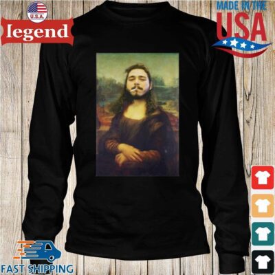 Post Malone Mona Lisa Smoking Shirt Longs den-min