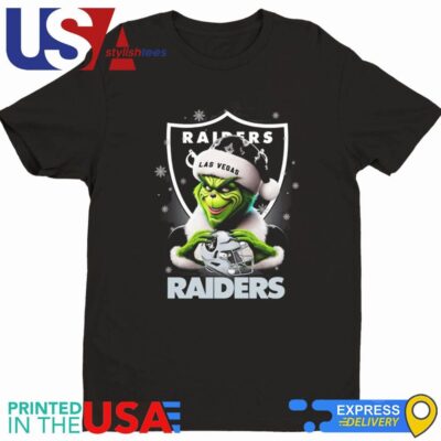 The Santa Grinch Love Las Vegas Raiders NFL Merry Christmas 2024 Shirt