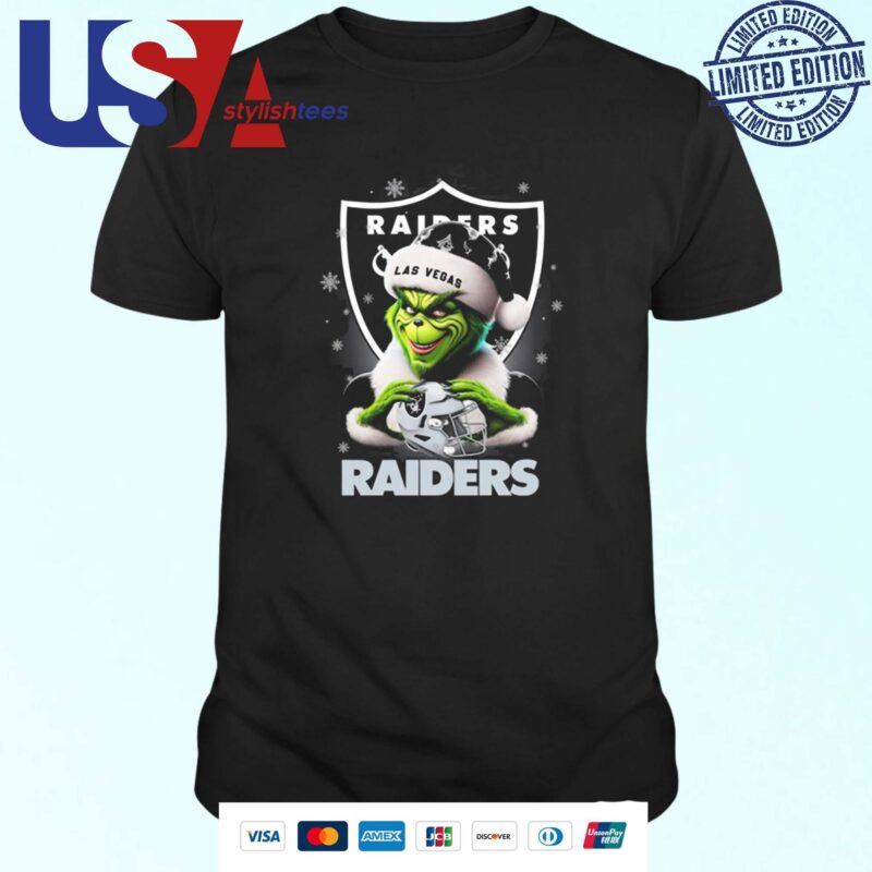 The Santa Grinch Love Las Vegas Raiders NFL Merry Christmas 2024 T-shirt