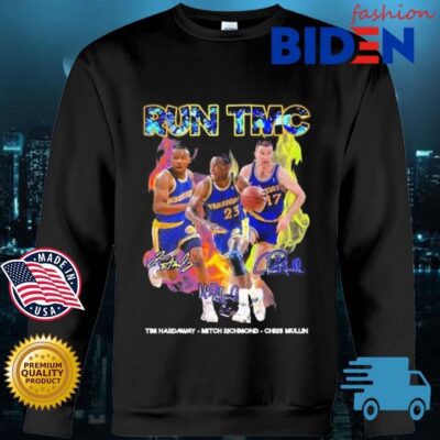 Run Tmc 1990_s Golden State Warriors Big 3 Tim Hardaway And Chris Mullin Mitch Richmond Signatures Shirt Bidenfashion sweater den