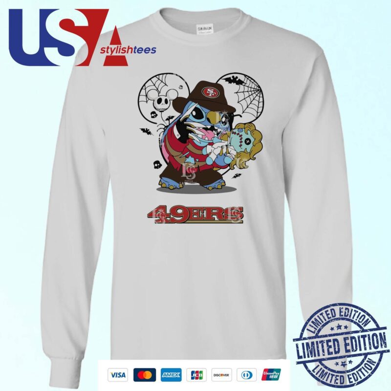 San Francisco 49ers Stitch Freddy Krueger Halloween Sweater