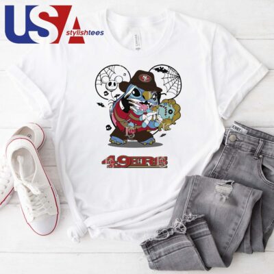 San Francisco 49ers Stitch Freddy Krueger Halloween T-shirt