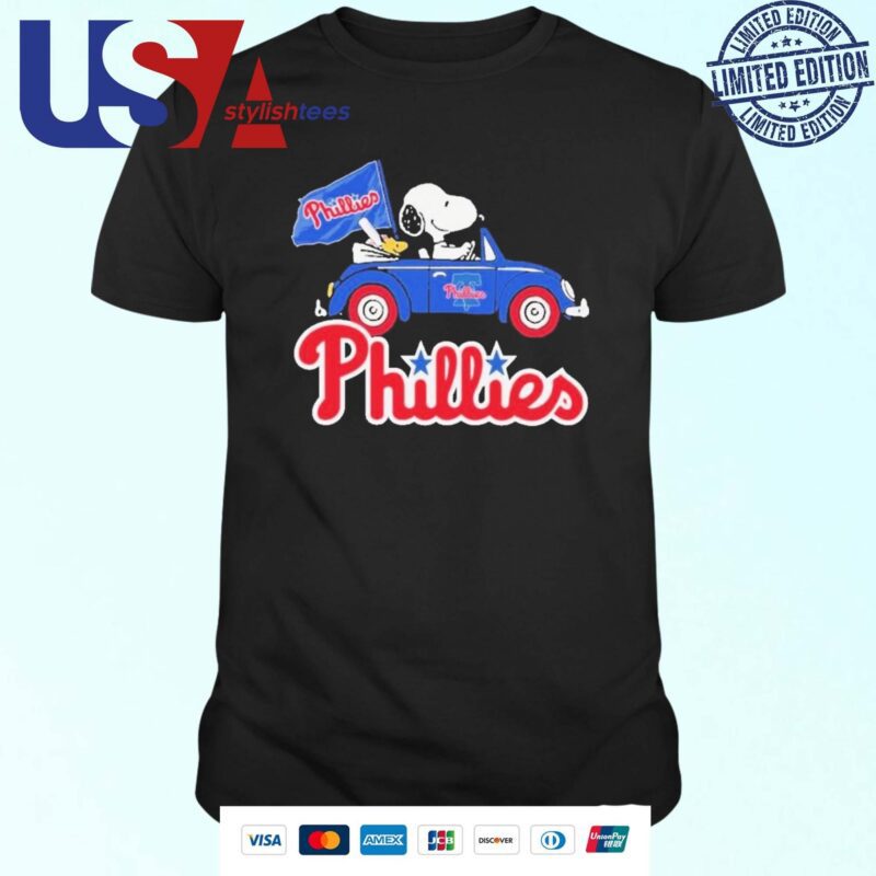 Snoopy And Woodstock X Philadelphia Phillies October Driving Car 2024 T-shirt