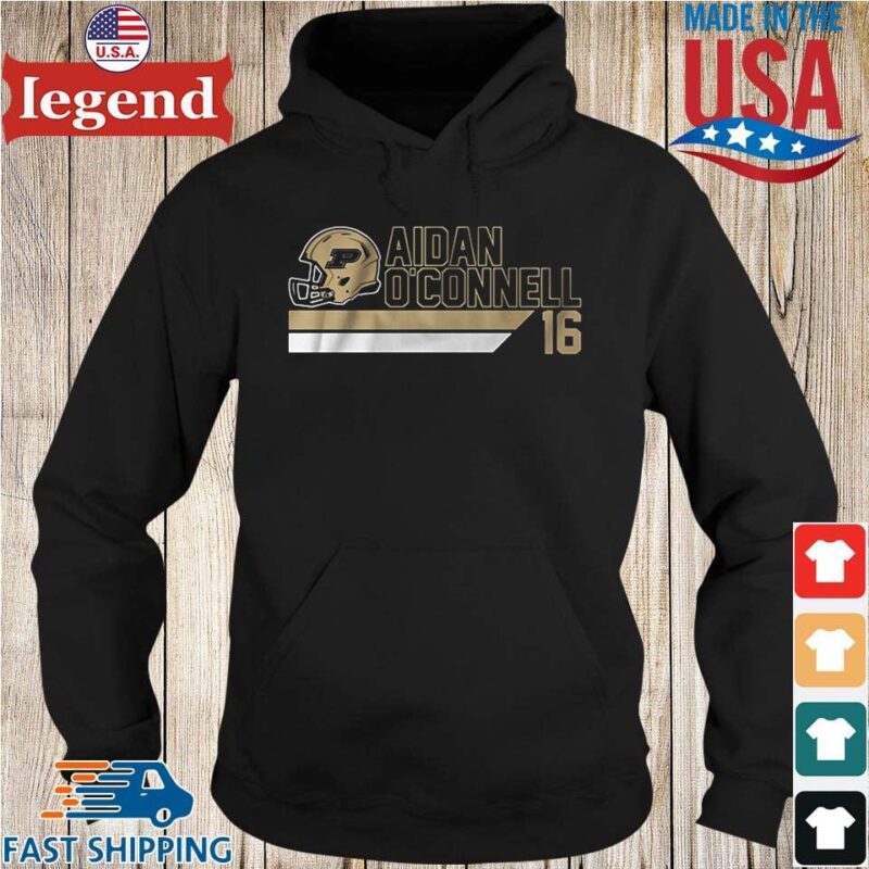 Purdue Football Aidan O'connell 16 Shirt Hoodie den-min