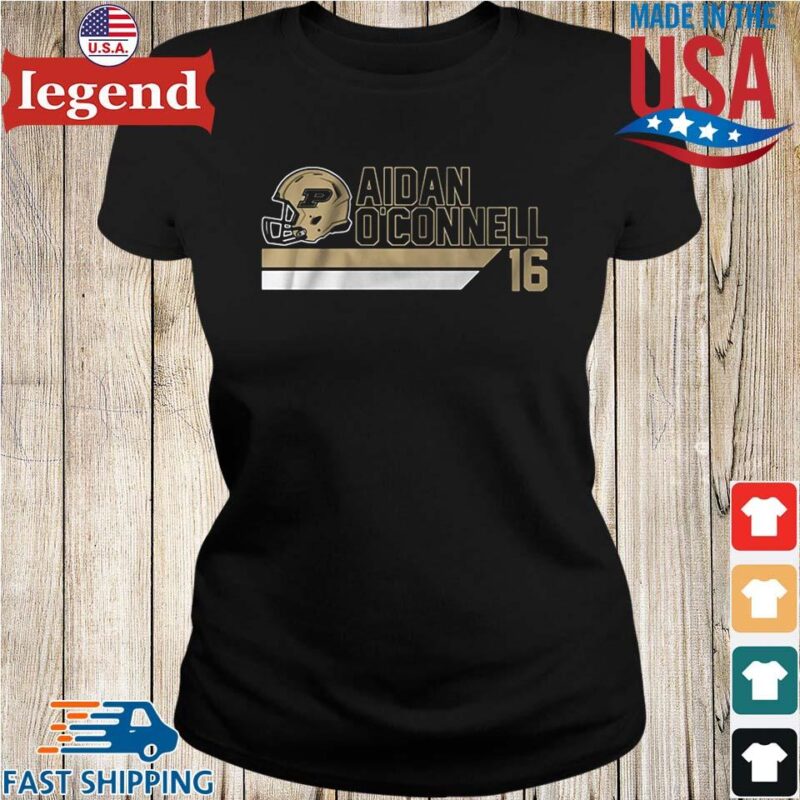 Purdue Football Aidan O'connell 16 Shirt Ladies den-min