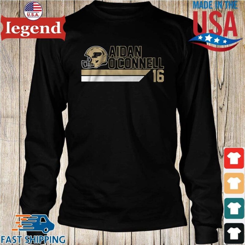 Purdue Football Aidan O'connell 16 Shirt Longs den-min