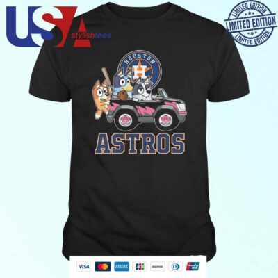 Houston Astros Baseball Fan Bluey Chilli Aunt Trixie Heeler 2024 T-shirt